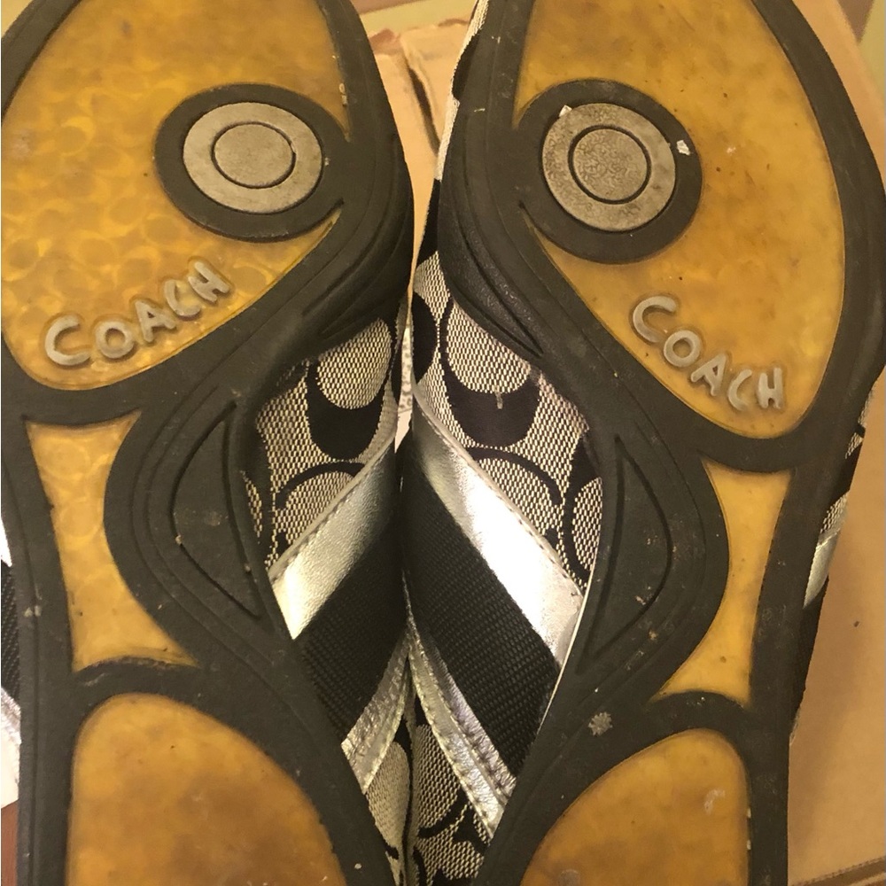 Coach Monogram Lace-Up Sneakers in Black and Silver - Picture 2 of 5